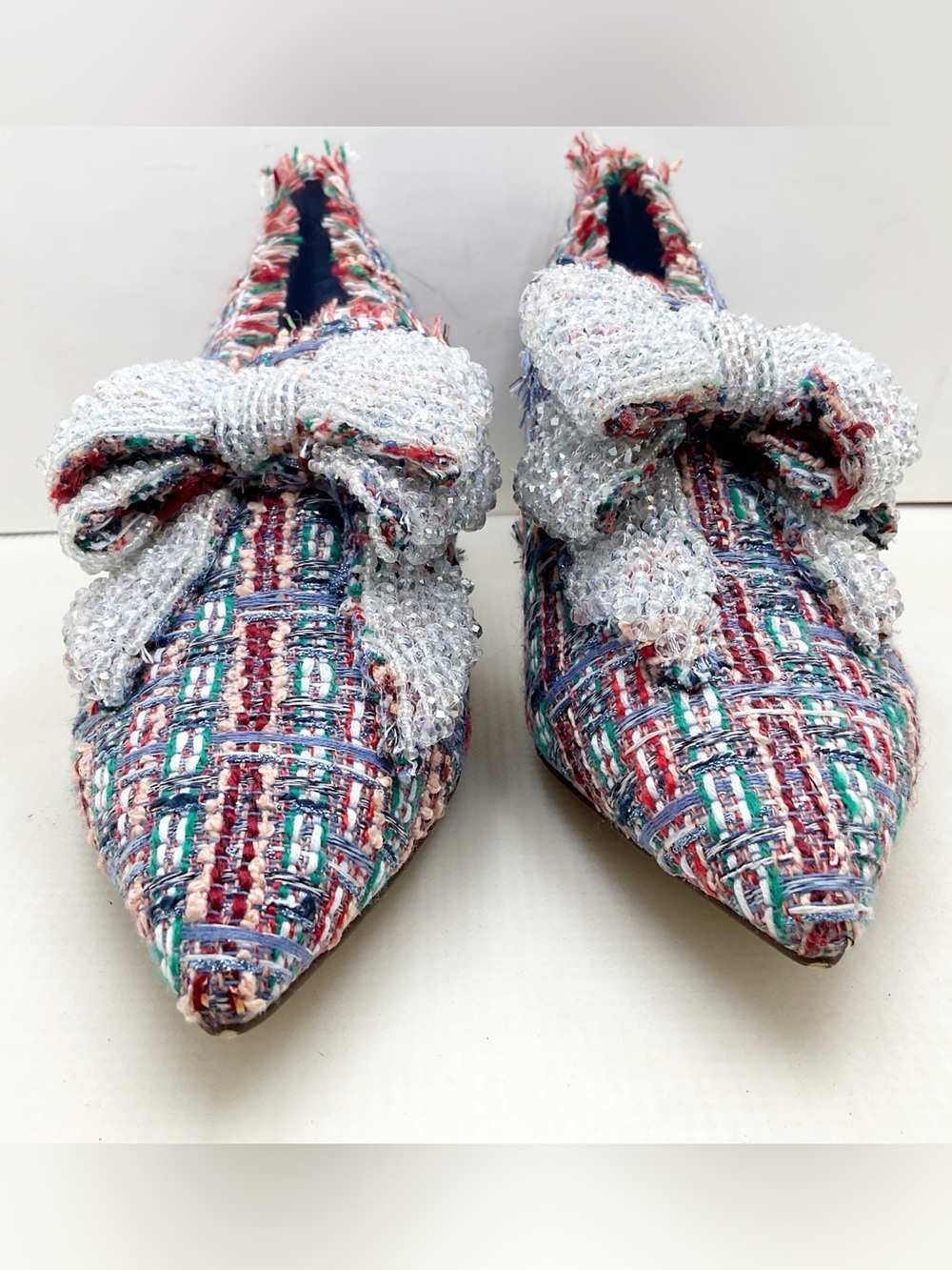 🆕{Jeffrey Campbell} Valensia Pumps in Blue Multi Tweed - Picture 7 of 16